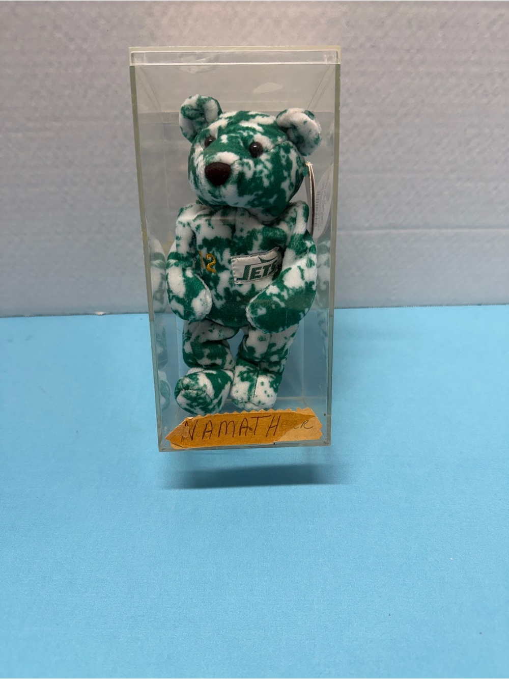 Green and White Jets Plush Bear - Team Logo Collectible